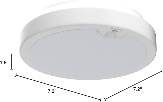 2-Pack Battery Operated Motion Sensor LED Ceiling Light, 7.2inch Flush Mount Light Fixture 6000K, Wireless Motion Activated Ceiling Lamp in 400LM for Closet Pantry Laundry Stair(Battery Not Included)