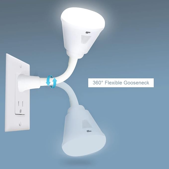 Plug in Motion Sensor Night Light, LED Infrared Sensor Light 6W Light AC 85-265V PIR Infrared Sensor Motion Detector Light Bulb Lamp (White Light, US Plug)