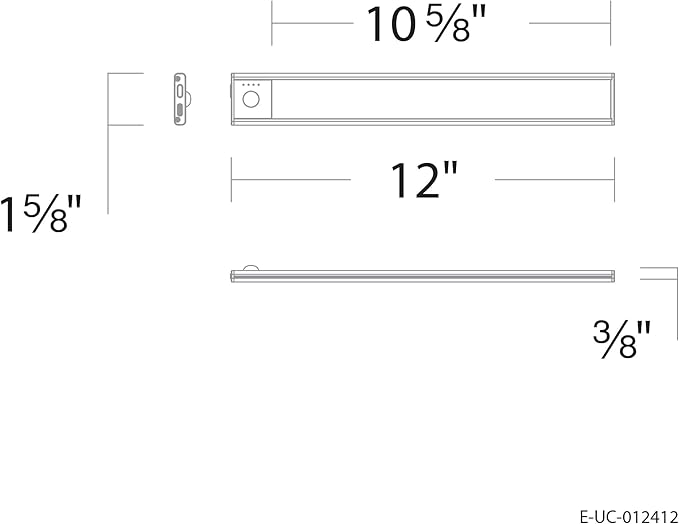 Magnetix 8in Rechargeable LED Under Cabinet Motion Sensor Light Bar with Magnetic Mounting Clips, Dimmable and 3-CCT Selectable in Brushed Aluminum for Kitchen and Closet