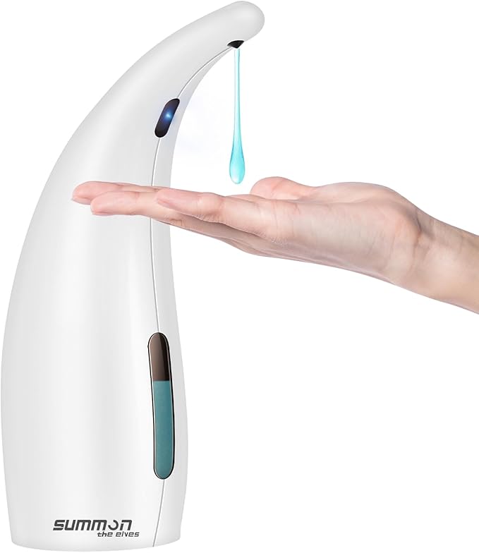 Automatic Soap Dispenser Touchless,300ML Hand & Dish Countertop Electric Liquid Rechargeable Dispenser with Sensor,Modern 4 Gear Adjustable Waterproof Kitchen Auto Soap Pump(White)
