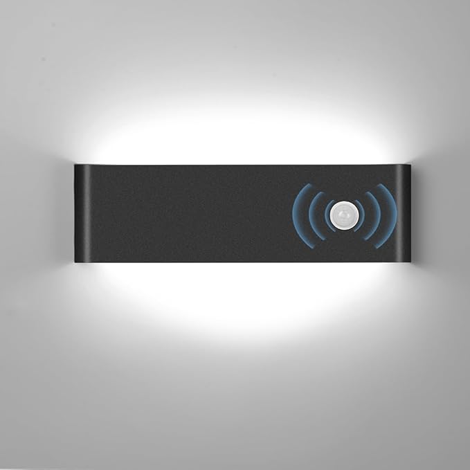 LED Hardwired Motion Sensor Light Indoor Wall Sconce, 12W Motion Sensor Wall Light Indoor Sconce Wall Aluminum Modern Wall Sconce for Living Room Hallway Stair Cool White(Not Battery Operated)