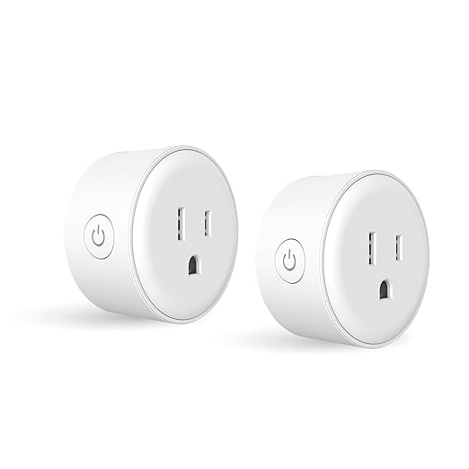 Smart Plug, Compatible with Alexa and Google Home, WiFi Enabled, No Hub Required, 2.4Ghz Connection, White, 2 Pack