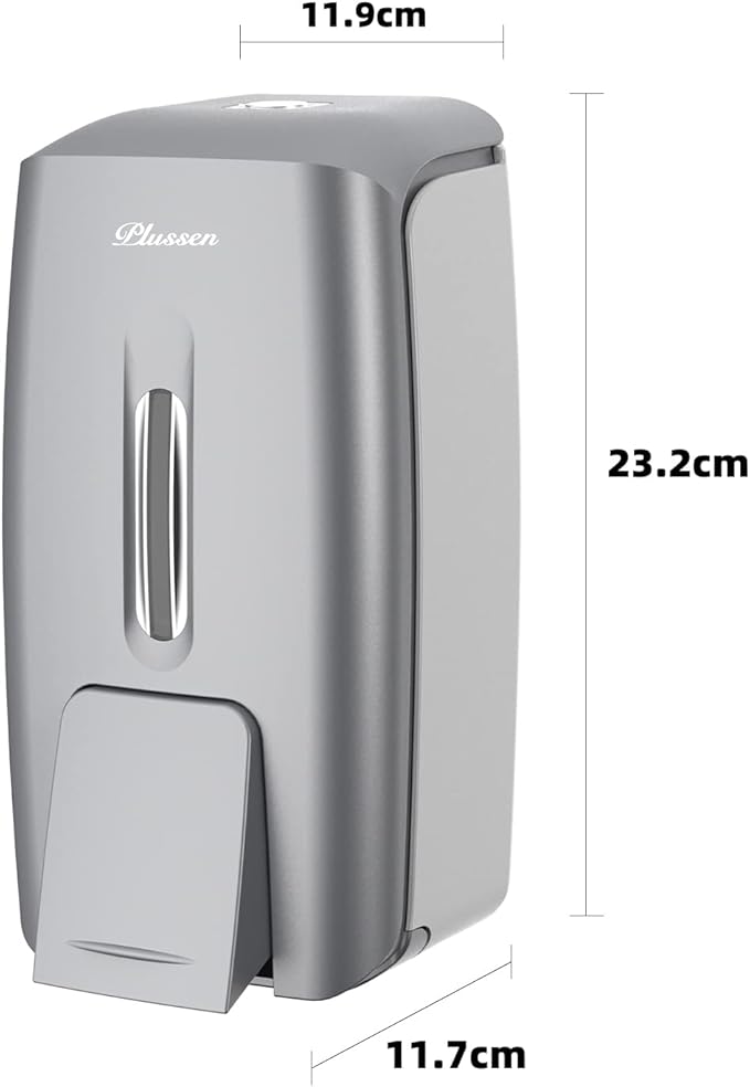 Commercial Wall Mount Soap Dispenser, Refillable ABS Plastic Manual Liquid Hand Soap Sanitizer Dispenser, 27oz (800ml) Large Capacity for Restaurant Office Public Restroom