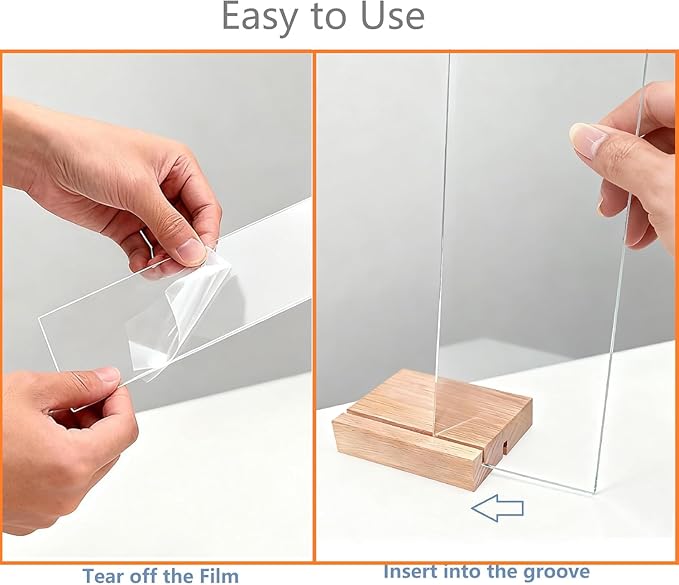 Monitor Memo Board - Removable Sticky Note Holder for Computer Monitors, Transparent Acrylic Office Desk Accessories, No Screen Damage, Fits Laptops & Desktops (Wood-1PC)