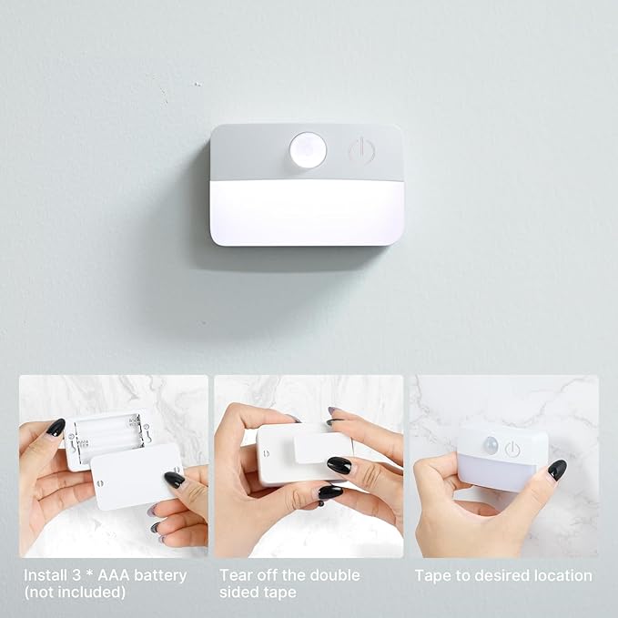 Guankai 16 Pack Motion Sensor Stair Lights for Indoor, Wireless RGB Battery Operated Night Light, Led Stick On Hallway Closet Under Cabinet Stairway Automatic Lamp for Bedroom Kitchen Bathroom