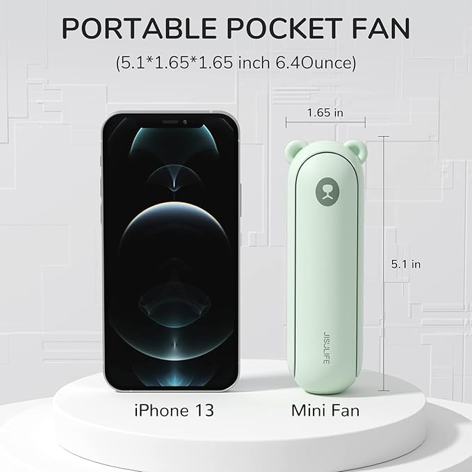 JISULIFE Handheld Fan 8 Plus: All-in-One Mini Fan with 37Hrs Cooling & 4500mAh PowerBank & Flashlight, USB Rechargeable, Portable Pocket Size for Travel, Makeup, Concert, Gifts for Women(Green)