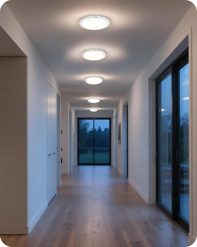 2 Pack Rechargeable Motion Sensor Ceiling Lights with Remote, Wireless Ceiling Light Battery Operated, Magnetic, 3CCT, Dimmable Shower Light, Motion Activated Light for Closet Bathroom Stairs Pantry