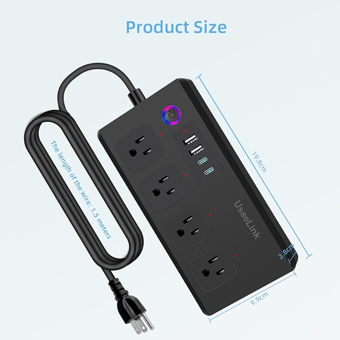 ZigBee Smart Power Strip Surge Protector,Smart Fast Charge, 4 Individually Controlled Outlets, Compatible with Alexa Google Home Phiilps HUE, Black