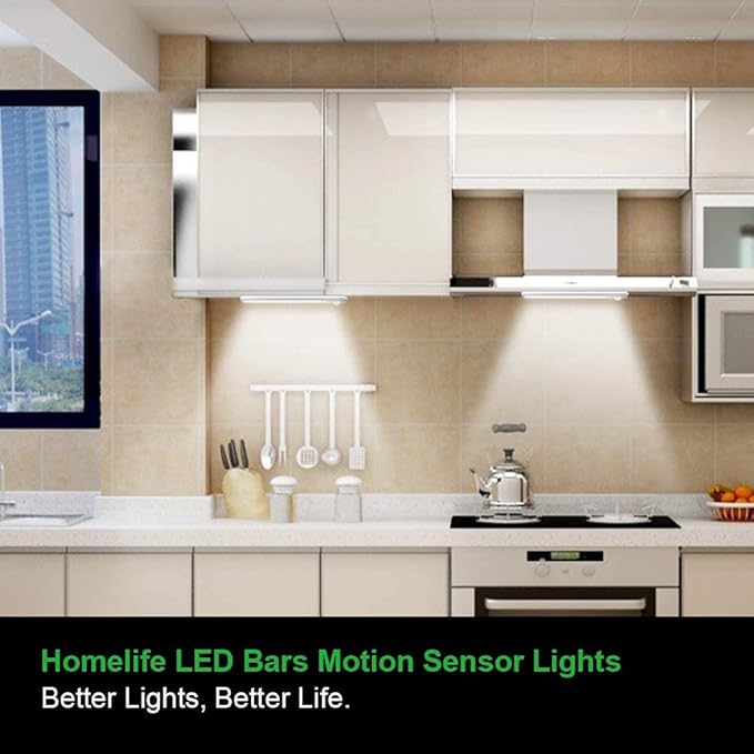 goodland 160 LED Closet Lights Motion Sensor Under Cabinet Lights Indoor Lighting 3000mAh Battery Powered Light Bar Dimmable Rechargeable Closet Light for Kitchen, Wardrobe, Stairs(1 Pack)