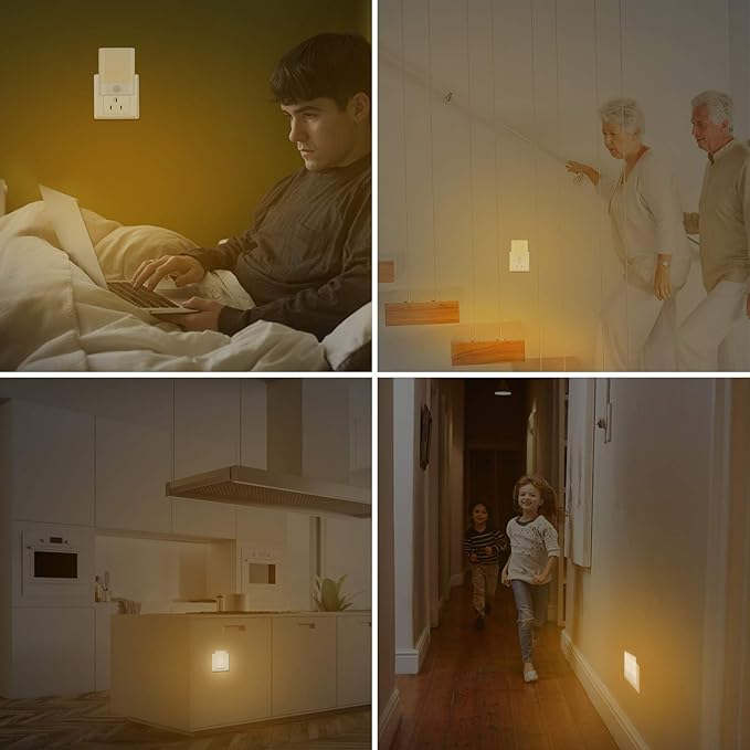 LED Night Light Plug in, Motion Sensor Night Light with Adjustable Brightness 3 Lighting Mode AUTO/ON/Off for Children, Bedroom, Hallway Light, 1-Pack