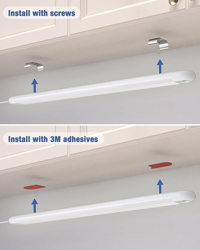 MYPLUS Under Cabinet Lights with Hand Wave Sensor, 5 Color Temps and Dimmable Plug in Light Strip for Indoor,Kitchen,Cabinet,Counter(2-Pack)