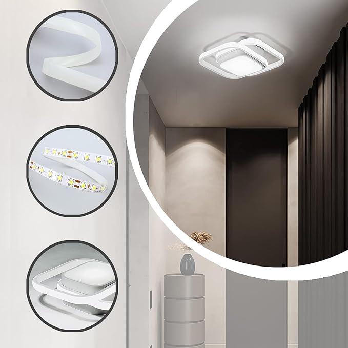 12.6Inch Motion Sensor LED Ceiling Light Indoor, 36W 6000K Mount Motion Activated Light Fixture Modern Flush Mount White Ceiling lamp for Closet Laundry Bathroom Hallway Stair Porch Basement.