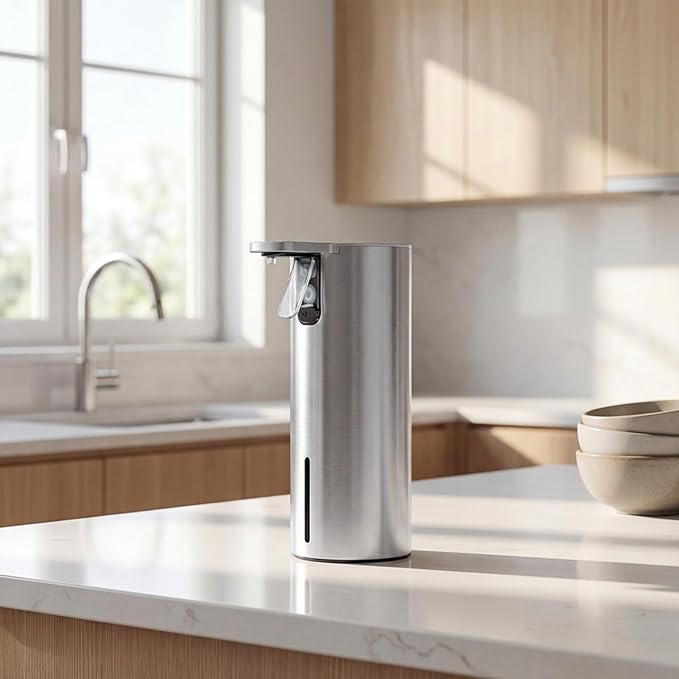 Umimile Electric Dish Soap Dispenser for Kitchen and Bathroom, 2 Mode Liquid Hand Soap Dispenser, 11.8oz Rechargeable with Type-C, IPX7 Waterproof (304 Stainless Steel)