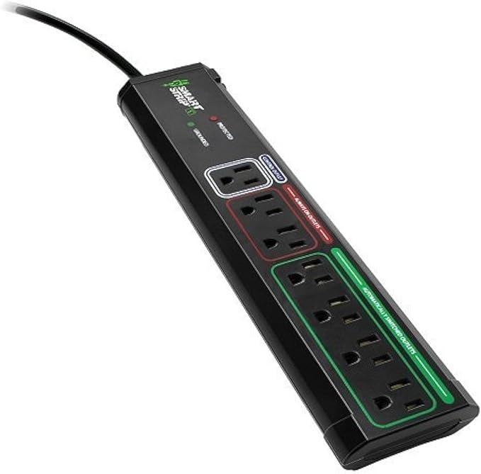Smart Strip ECG-7MVR Energy Saving Surge Protector with Autoswitching Technology, 7 Outlet