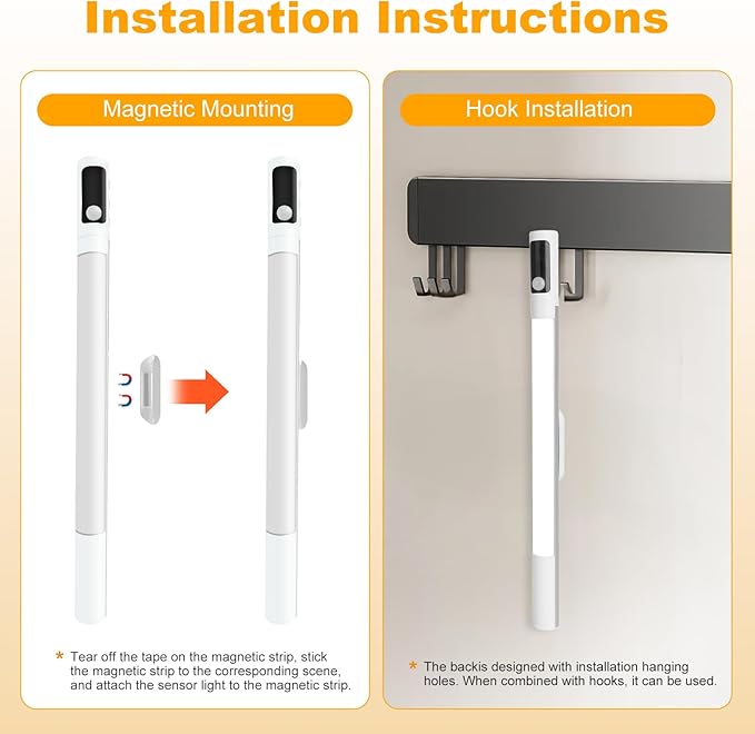 15.2inch Under Cabinet Lighting,2 Pack Sensor Light Indoor with Battery Level Display Function,Closet Light can be Disassembled for Handheld use,Wireless Under Counter Lights fo Bedroom, Kitchen