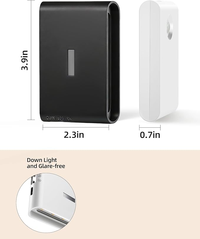 EZVALO 6 Pack Motion Sensor Night Lights, Sync LED Stair Lights Indoor, 1500mAh Rechargeable, Magnetic & Dimmable, 3000K Soft White, Portable Nightlight for Hallway, Stairs, Bathroom, Bedroom (Black)