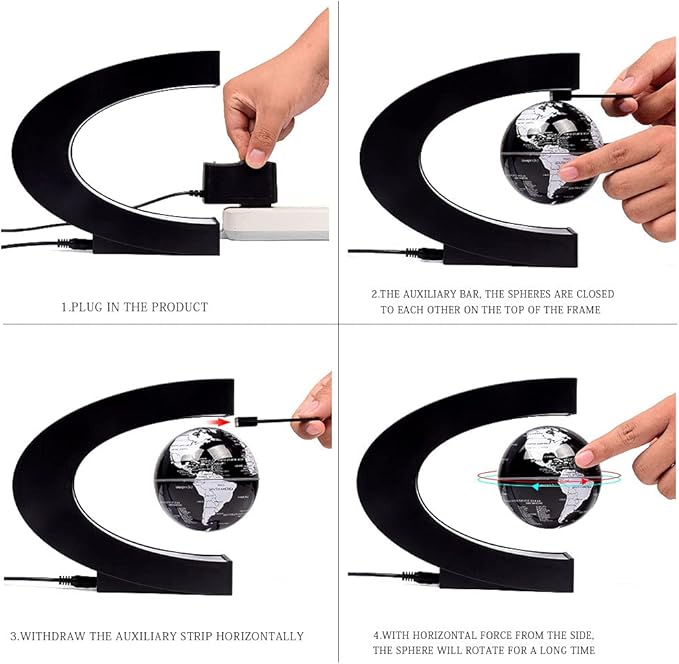 Magnetic Levitation Floating Rotating World globe for children With Colored Lamp And Touch Switch For Men Boss Cool home/Office Decor unique Gifts Or Kids Desk Tech accessories Gadget teenage Toys