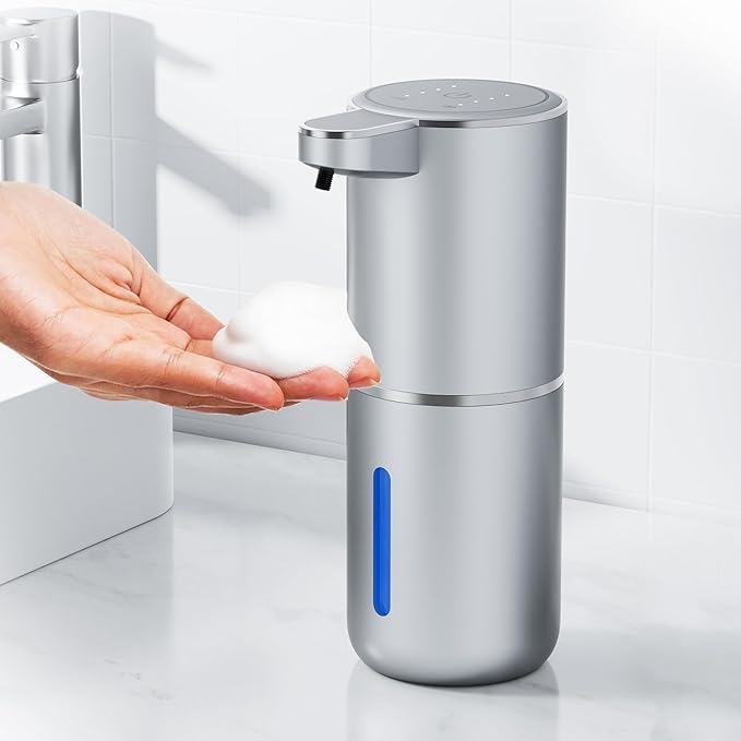 Fantictas Automatic Foaming Soap Dispenser Foaming Hand Sanitizer Touchless 1500mAh Soap Dispenser Rechargeable with Sensor for Bathroom Kitchen 13.5oz/380ml