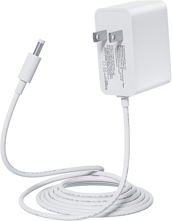 15W Power Cord Replacement for Amazon Echo Dot 3rd/4th Gen, Echo Dot 3rd/4th Kids Edition, Echo Show 5 and Lenovo Smart Clock Essential CD-4N341Y CD-4N342Y, 12V 1.5A AC Power Adapter Supply, White