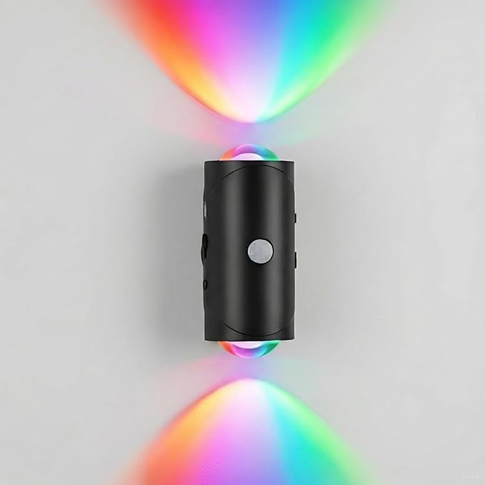 Rechargeable Motion Sensor Night Light, Magnetic RGB Color Changing LED Ambient Lighting, Compact Battery Operated Indoor Wall Light for Hallway, Stairs, Bathroom & Kids Room