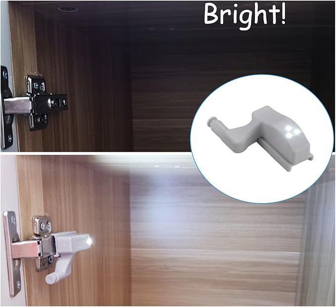 LiXiongBao 12 Pack Hinge LED Sensor Light -Smart Touch Induction Cabinet Light for Kitchen Cabinet Cupboard Closet Night Lights, Living Room/Bedroom/Wardrobe Night Lights(Cool White)