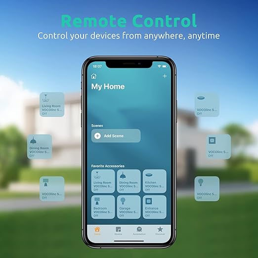 VOCOlinc Homekit Smart Plug Works with Alexa, Apple Home, Google Assistant, WiFi Smart Plug That Work with Alexa, Electrical Timer Outlet Support Siri, No Hub Required, 15A, 2.4GHz, 110~120V 4 Pack
