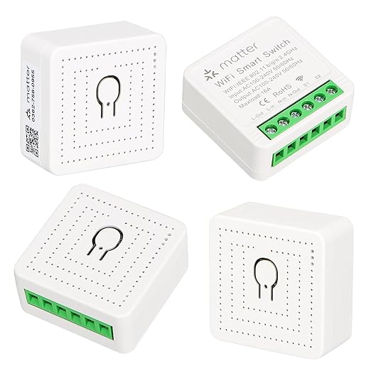 Wengart Matter Smart Relay WiFi Switch,16A Mini Universal Module for Smart Home, Works with Apple Home,Alexa & Google Home via Matter,eWelink App 2.4GHz,Retrofit in-Wall Switch,No Hub Required