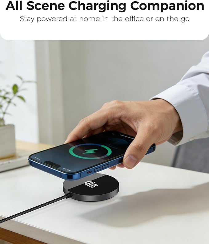25W Magnetic Wireless Charger, Qi2.2 Fast Wireless Charging Pads with Kickstand,MagSafe Charger for iPhone 17/16/15/14 Series & AirPods 4/3/2/Pro, Samsung S26 S25 Series, Google Pixel, 2 Pack