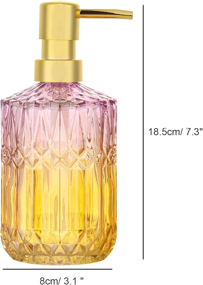 YunNasi Soap Dispenser with Pump, Refillable Liquid Hand Soap Dish Soap Dispensers for Bathroom Counter, Kitchen Sink (PurpleOrange)
