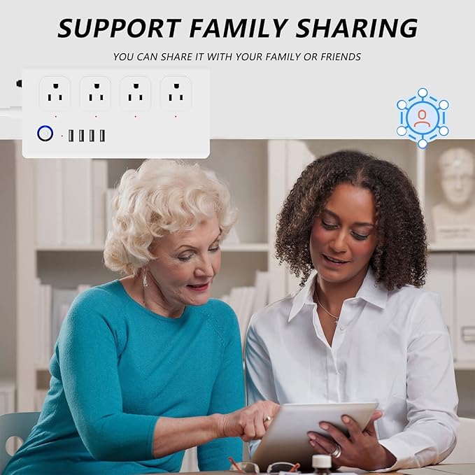 XENON Smart Plug Power Strip,Surge Protector with 4 Individually Controlled Smart Outlets, Voice Control,4 USBs (incl. 20W USB-C), Compatible with Alexa and Google Home,5Ft Extension Cord