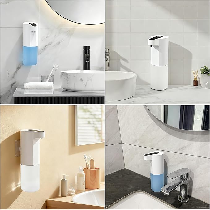 Automatic Soap Dispenser Touchless, Liquid & Foaming Soap Dispensers, USB Rechargeable Smart Hand Soap Dispenser, 3-Level Adjustable, 12.2oz/360ml (Gel Version and Foam Version)