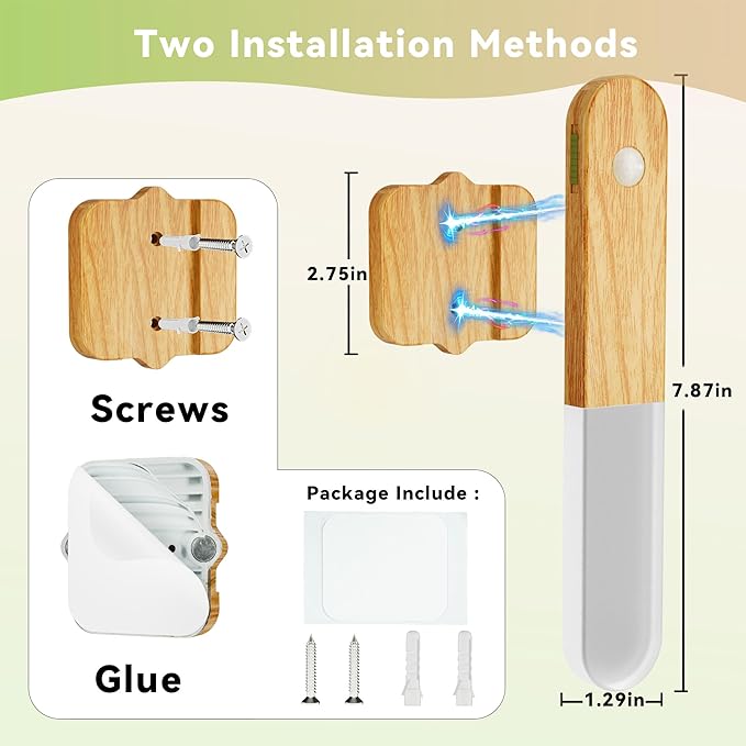 iThird Motion Sensor Light Indoor - Wireless Wall Light, lumi Light, Magnet Rechargeable Wall Sconces, Portable Night Lights, LED Lights for Closet, Bathroom (Beech 3PCS)