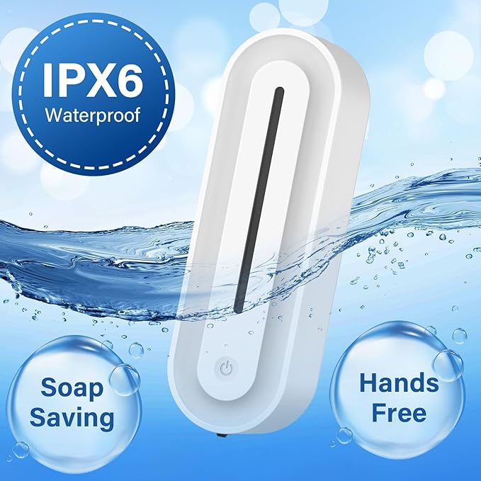 Automatic Soap Dispenser Wall Mount for Bathroom, 14.2oz Rechargeable Touchless Adjustable Auto Smart Hand/Dish Liquid Soap Dispenser for Bathroom,Kitchen,Office, Gel