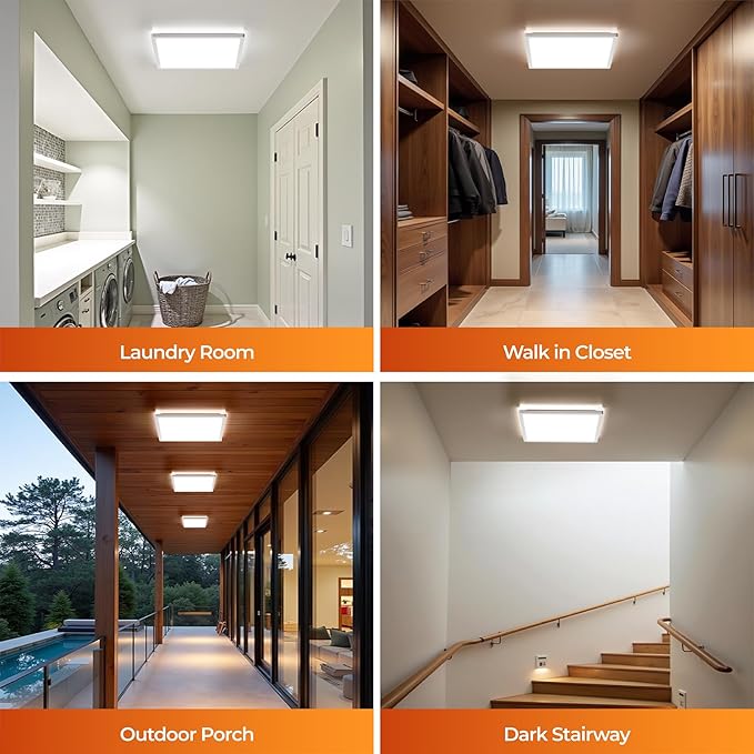 BLNAN Dimmable Motion Sensor LED Ceiling Light with Remote Control, 12 Inch 24W 2400LM Radar Motion Activated Flush Mount Wired Light Fixture for Closet Hallway Laundry Porch Stair, 3000K 4000K 5000K