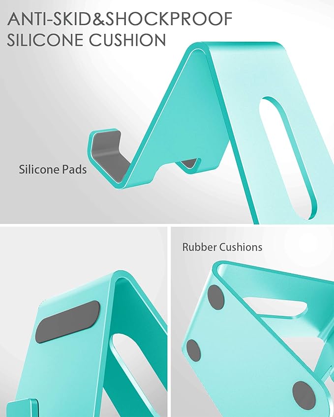 CreaDream Cell Phone Stand, Cradle, Holder,Aluminum Desktop Stand Compatible with Switch, All Smart Phone, iPhone 11 Pro Xs Max Xr X Se 8 7 6 6s Plus SE 5 5s (Mint Green)