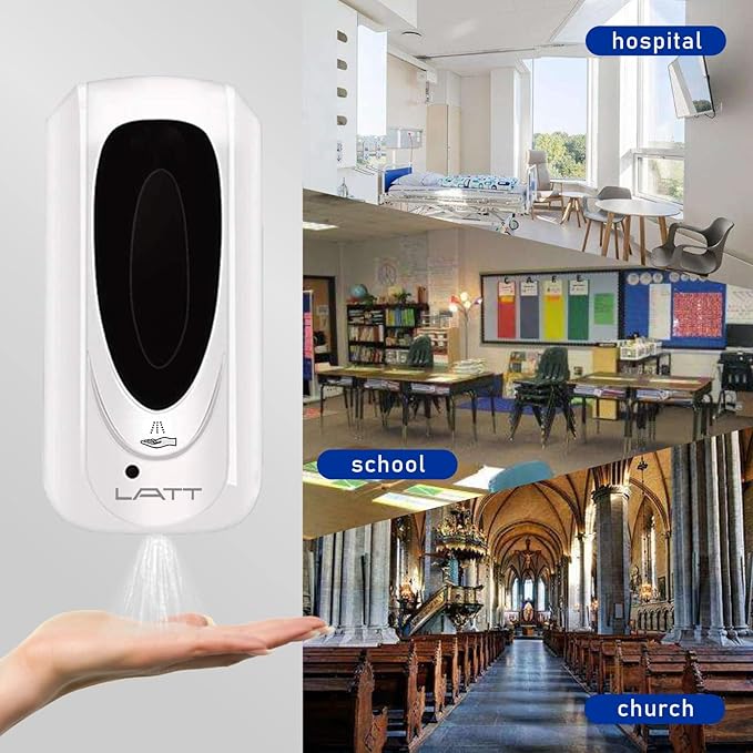 LATT Automatic Hand Sanitizer Dispenser Wall Mount, Liquid Hand Sanitizer Spray Dispenser, 33oz/1000ml Touchless Hand Soap Dispenser for Commercial Industrial Hospitals Office Public