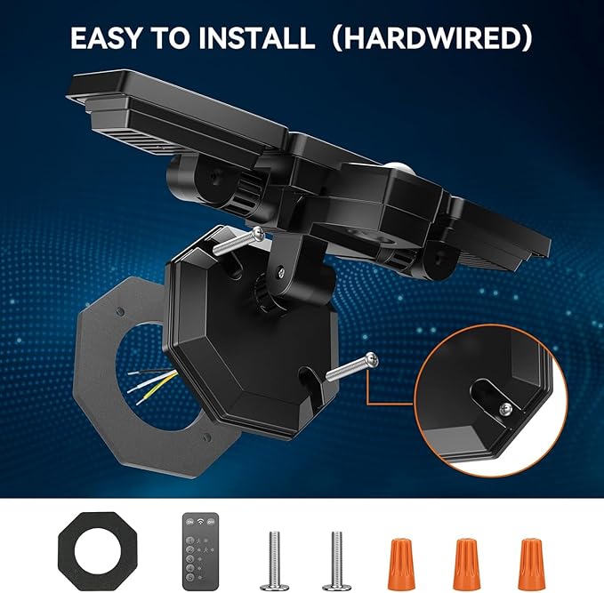 LED Security Lights Motion Sensor Outdoor Lights, 6500K Daylight, IP65 Waterproof, Dusk to Dawn, 3-Head Motion Detected Flood Light for Garage, Yard, Porch, 2Pack