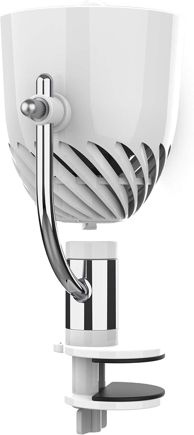 Vornado Pivot Clip Personal Air Circulator, 3-Speed, Portable Desk Fan with Multi-Surface Clip, 360-Degree Adjustable Axis, 9 in Tall, 4 in Diameter, Whisper Quiet, Ice White