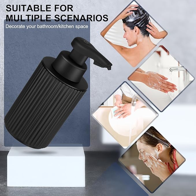 Automatic Soap Dispenser Liquid Touchless: 9oz Black Plastic - Rechargeable Electric Smart Auto Hand Soap Dispenser - Dish Bathroom Kitchen