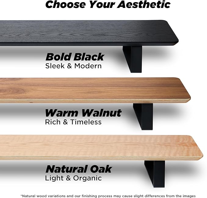 ULTRARM Moodular Wooden Monitor Stand 33.4” (85cm) Desk Organizer with Metal Slide Rails for Drawer, Tray, Laptop, Tablet, Phone & Headphones Customizable Riser for Organized Workspace Walnut MS85-W