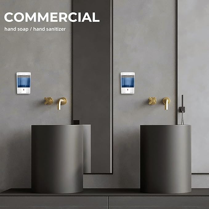 interhasa! Automatic Soap Dispenser Wall Mount 20oz Refillable Liquid Hand Sanitizer Dispenser Commercial Soap Dispenser for Bathroom Support Liquid Gel