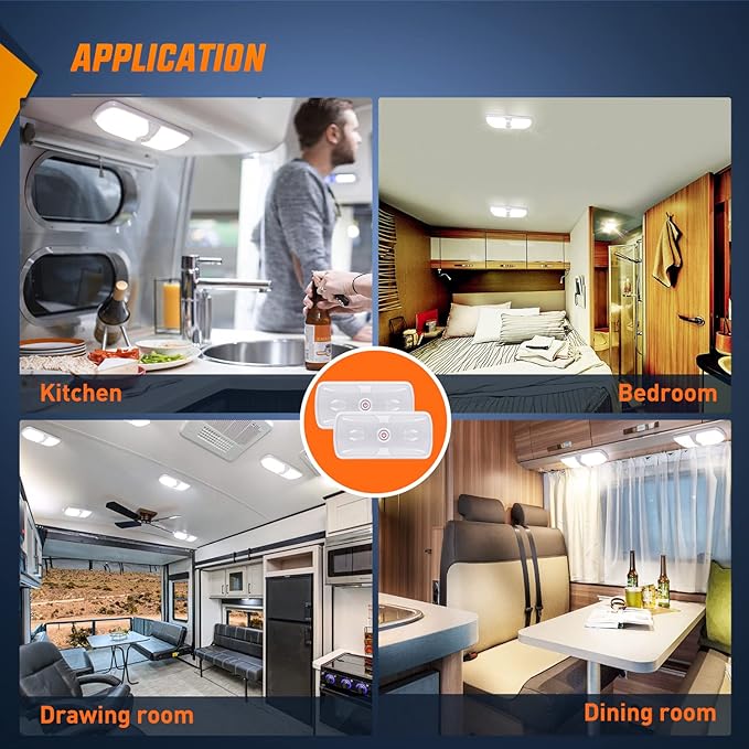 Nilight 5pcs 12V RV Interior Lights LED Ceiling Double Dome Light with ON Off Switch Lighting Natural White 4000-4500K for Car Trailer Camper Boat