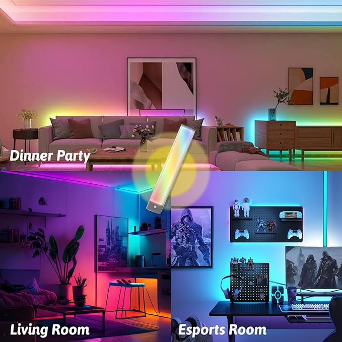 LEPOTEC RGBW Motion Sensor Night Light, 10'' Wireless Under Cabinet Lights LED Colored Sensor Lights Gift with Dimmable Brightness for Home Décor,Cabinet,Kitchen,Bedroom,Gaming Room,Party,Camping