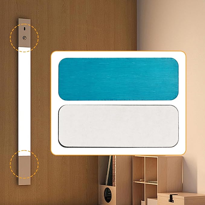 12 Pcs Under Cabinet Lights Magnetic stickys,Replacement Magnetic Strips with Adhesive Backing for Rechargeable Motion Sensor Lights Wireless Under Counter Light for Cabinet Lighting