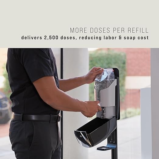Rubbermaid Commercial Products AutoFoam LumeCel Hand Soap & Sanitizer Dispenser, Black/Black Pearl, Battery Free, Powered by Indoor Light, Touchless, Wall Mount, for Restrooms in Offices