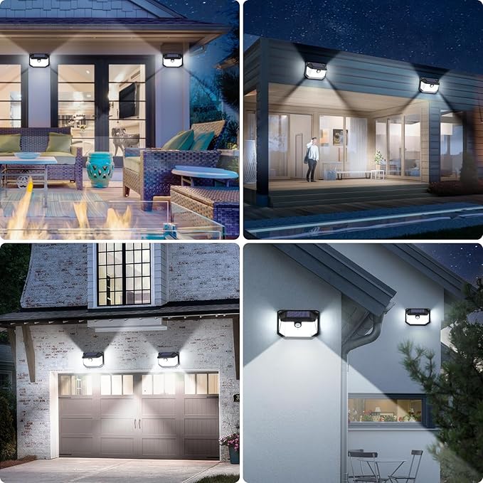 Solar Outdoor Lights, 10-Pack Super Bright 178 LEDs Motion Sensor Wall Light with 270° Wide Angle & 3 Modes, Waterproof Solar Powered Security Light for Patio Garden Garage Front Door