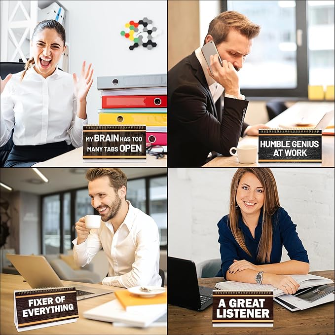 Fancy Land Desk Flip Accessories Funny Desk Supplies for Work 30 Desktop Flip Messages Decor Office Colleague Coworkers