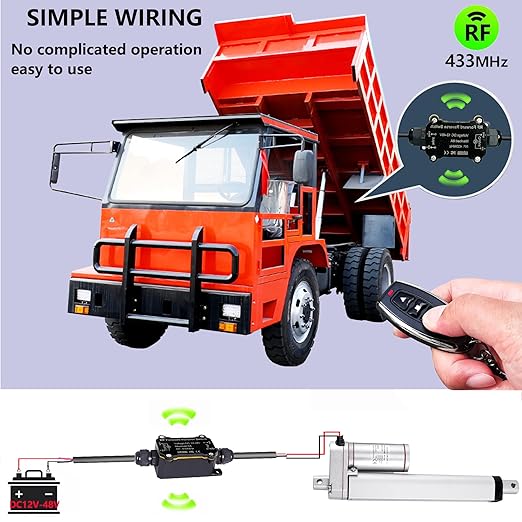 Forward and Reverse Remote Switch,DC 12V to 48V 8A Waterproof Remote Control Switch,Linear Actuator 12V Wireless Remote,Up to 165 Feet Range,for Shutter Doors,Winch Electromagnetic