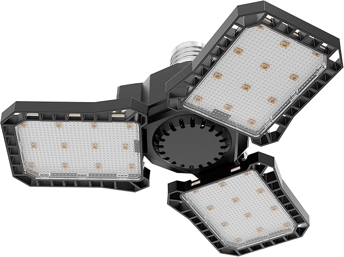 Feit Electric LED Garage Light, Multiple Adjustable Panels, E26 Base, Ideal for Garage, Workshop, Shed, 25,000-Hour Lifetime