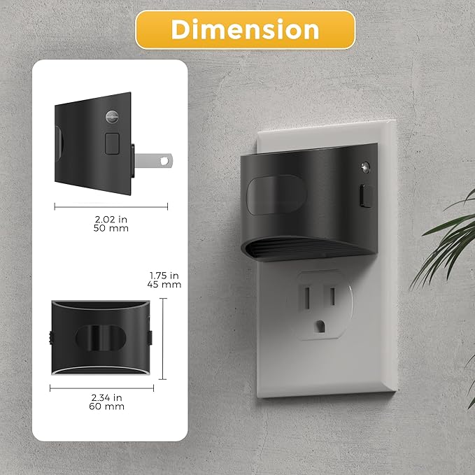 L LOHAS LED Night Light with Motion Sensor & Dusk to Dawn Sensor, Night Lights Plug into Wall with 30-100lm Adjustable Brightness, Dimmable Night Light for Bathroom Hallway, Red, 2 Pack